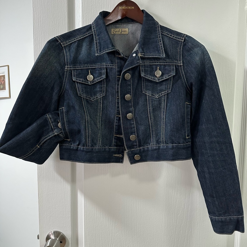 Earl Jeans Blue Jean Jacket Cropped Style